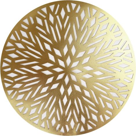 6 Placemats Set Christmas Metallic Gold Round Festive Xmas Table Home Decor (1/4)