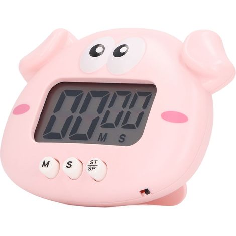 Niedlicher digitaler Timer in Form eines rosa Ferkels, leicht und tragbar aus ABS, einfach zu bedienen beim Kochen und Backen, praktischer Zähltimer, bezauberndes Backzubehör. (1/5)