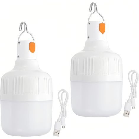 Pièces Lanterne Camping LED, Lampe Camping USB Rechargeable Puissante 3 Modes Luminosité, Portable Étanche Lampe Tente pour Camping Pêche,80W