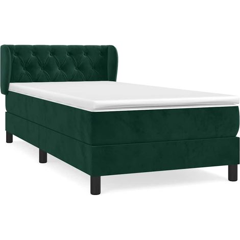 Maison Exclusive - Cama box spring con colchón terciopelo verde o (1/5)