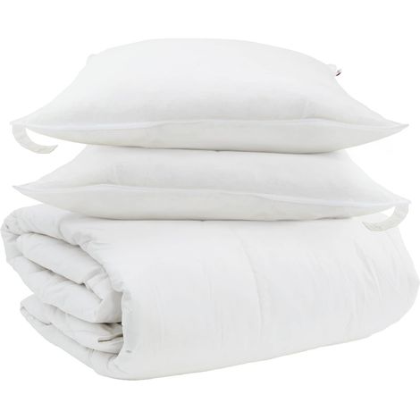 Ensemble de Duvet avec oreiller 3 pcs Blanc Plume de canard (1/5)