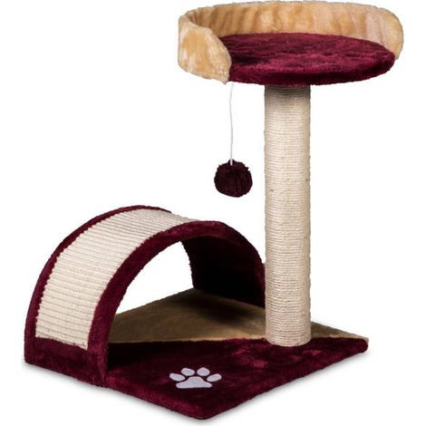 Riparo con cuccia e parcogiochi beige-bordeaux 50 cm