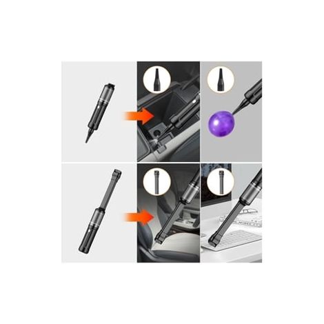 Accessoires pour aspirateur : Aspirateur portable 2 en 1 pour voiture, 20 000 Pa, mini aspirateur portable, aspirateur double pour la maison et la voiture. (1/5)