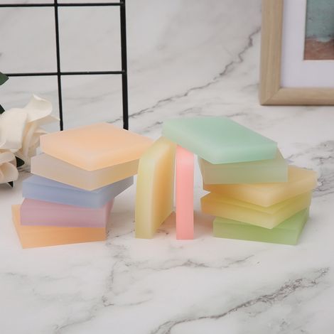 12 blocs de gravure en caoutchouc, blocs de gravure pour tampons en caoutchouc semi-transparents, mesurant 5x5x1 cm. (1/5)
