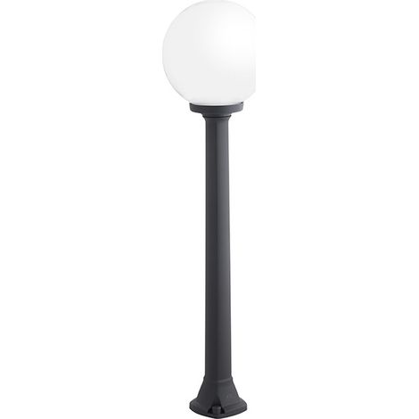 Straßenlaterne 1xe27 8,5w mit Druckknopfsteuerung (3 Farben) ip55 h.100xd.25cm schwarzes Harz
