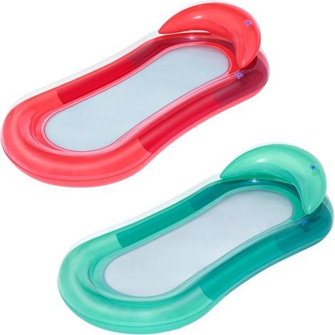 Lot de 2 matelas gonflables - Poids maximal supporté : 90 kg - Fabriqués en vinyle - Pour les jeux en extérieur - Piscine - Convient aux personnes de 14 ans et plus. (1/5)