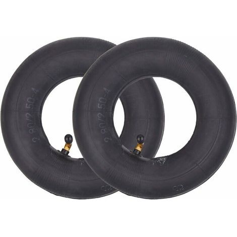 Lot de 2 Chambres à air avec Tige de Valve pliée TR87 2.80/2.50-4 280/250-4 Remplacement pour Diables, Chariot Utilitaire, Tondeuses à Gazon, Brouettes, Dollys, Scooters (1/4)