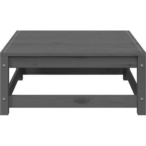 Maison Exclusive - Garten-Fußhocker mit Grauen Kissen Massivholz (1/5)