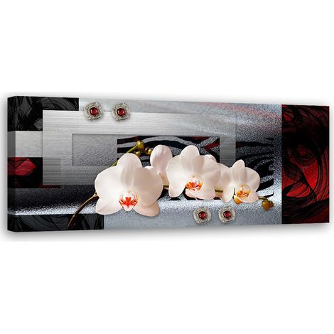 Tableau sur toile Orchidées blanches 90x30 (1/5)
