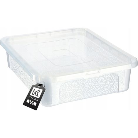 KADAX 10-Liter-Kunststoffbehälter mit Deckel, verschließbare transparente Aufbewahrungsbox (1/5)