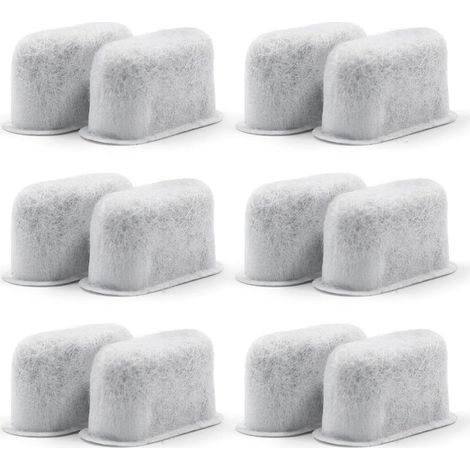 Confezione da 12 cartucce filtranti al carbone attivo per rimuovere cloro e odori dall'acqua della macchina da caffè. (1/5)