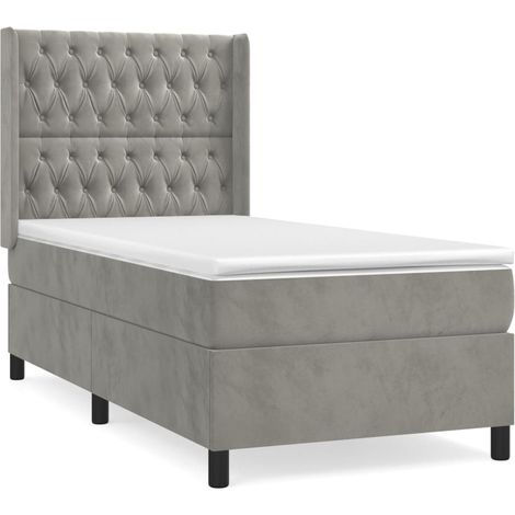 Maison Exclusive - Boxspringbett mit Matratze Hellgrau 90x200 cm