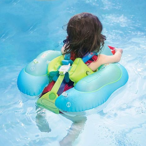 Bouée gonflable pour bébé avec pompe incluse, pour piscines, accessoire de loisirs pour une utilisation surveillée dans l'eau.-AquaForge (1/5)