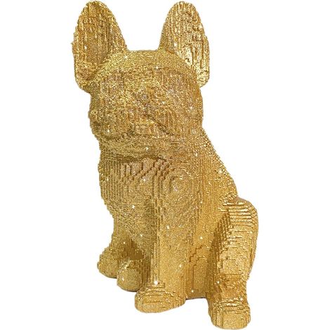 für den Außenbereich sitzende französische Hundestatue