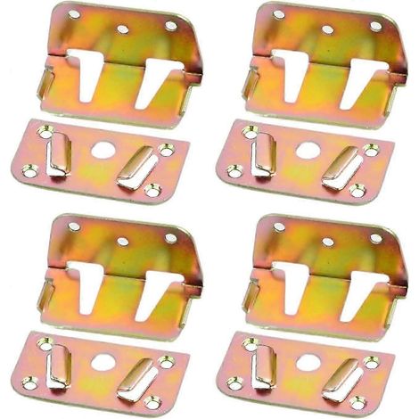 Ensemble de supports d'angle métalliques pour lit, équerres de fixation, assemblage de support, connecteur de traverse centrale, accessoires de lit pour traverses centrales de lits en bois ou en métal (1/5)