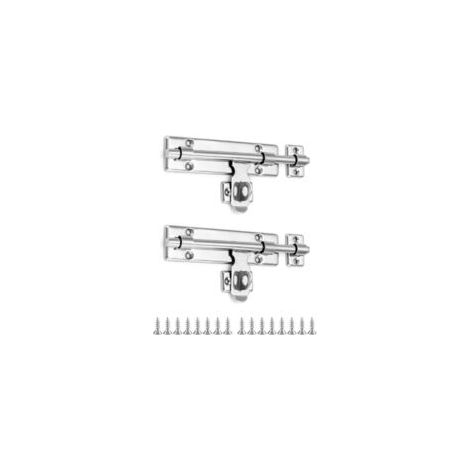 2 cerrojos con orificio para candado, cerradura para puertas de cobertizos, portones y puertas exteriores (16 cm/6 pulgadas) - Crezuo