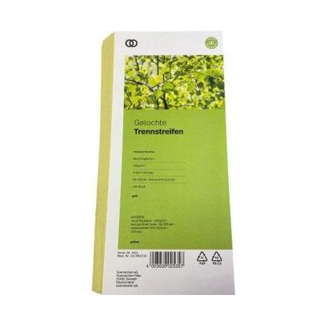 Soennecken Trennstreifen oeco 1411 10,5x24cm gelb 100St. (1/4)