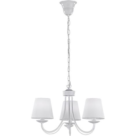 Candelabro contemporáneo de metal blanco 3 pantallas de tela Cortez Trio Lighting (1/4)