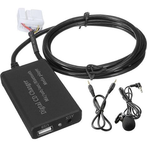 Adaptateur AUX Bluetooth mains libres pour voiture avec interface audio et musique, compatible Honda Accord et CRV.
