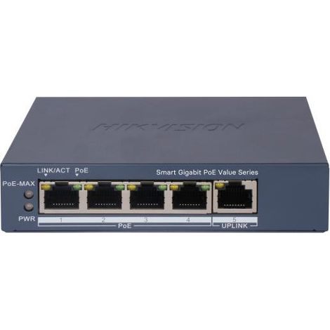 Hikvision DS-3E1505P-EI/M switch Gestionado Gigabit Ethernet (10/100/1000) Energía sobre Ethernet (PoE) Gris