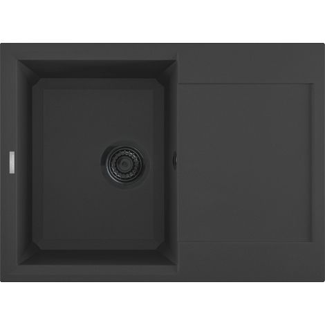 Reginox Einbauspüle Bari 5 Nero Black - Granitspüle mit Tropftasse (1/5)