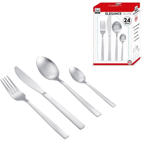 MAURY'S ELEGANCE SET DI 24 POSATE DA TAVOLA COLORE ARGENTO (1/2)