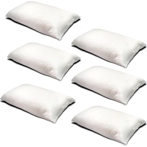 Oreiller - JUANIO - Lot de 6 - 105 x 40 cm - Viscoélastique - Anti-acarien et antibactérien (1/4)