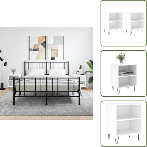 Tables de chevet 2 pcs blanc 40x30x50 cm bois d'ingénierie - Table De Chevet - Meuble De Chambre - Table De Nuit - Mobilier Blanc - Table D'appoint (1/5)
