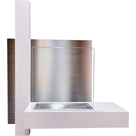 Dmora - Bioethanol-Kamin Bern, Ökologischer Kamin, Rauchfreies Feuer, Heizung mit Ethanol, Made in Italy, 65x23 h75 cm, Weiß