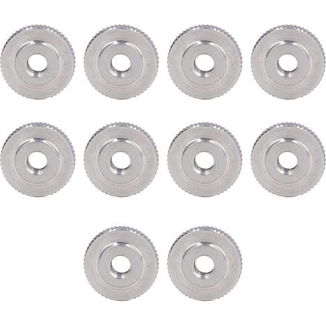 Écrou moleté à tête plate en acier inoxydable 304, trou traversant, serrage manuel, NutM6 (1/5)