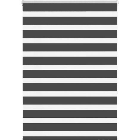 Doppelrollo Schwarz 110x150 cm Stoffbreite 105,9 cm Polyester