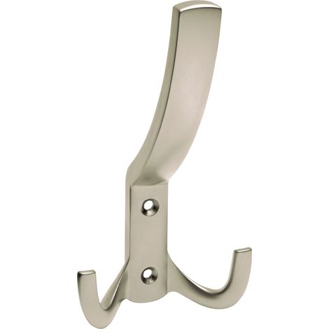 Huthaken Ausladung 78mm H. 146mm Zamak matt chrom Zweifachhaken