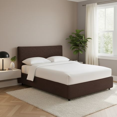 Letto Piazza e Mezza Oldham, Sfoderabile, Contenitore Made in Italy, Marrone (1/5)