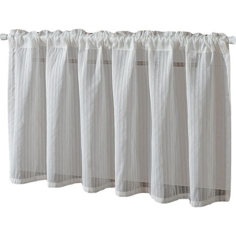 Voilage de Fenêtre - Maison Cuisine Petite Fenetre Demi Transparent, 100x60cm, Blanc, 1 Pc (1/4)