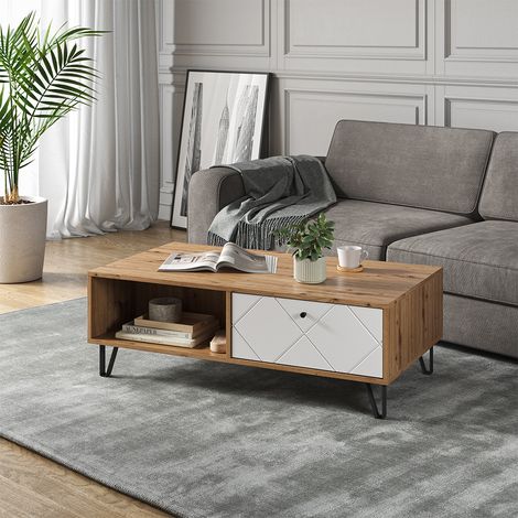Mesa de centro Nizza, Roble artesanal, 110 x 60 cm, Vicco (1/5)