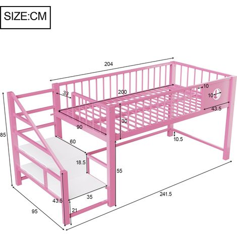Couchtisch aus Metall in Rosa 241.5 x 95 x 85 cm HOMAIRE (1/5)