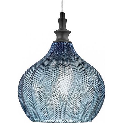 Lampadario moderno gea luce cleofe s11 e27 led vetro cobalto lampada sospensione