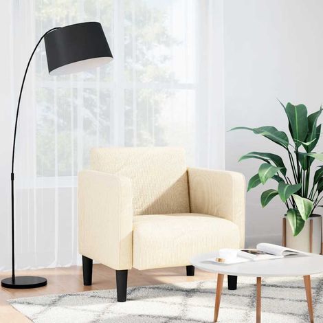 Canapé-chaise accoudoirs,Sofa,Fauteuil crème 54 cm tissu velours côtelé (1/5)