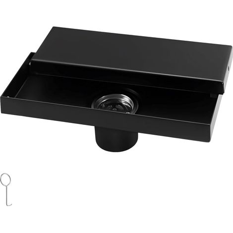 Bonde de Douche, 20 × 8 cm Siphon de Sol, Caniveau Douche Acier Inoxydable 304, Drainage Latéral, Adapté à la Salle Bain, Cuisine, Balcon (1/5)