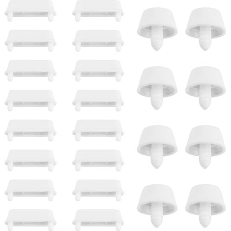 Lot de 24 Tampons Abattant WC, Tampons Universels pour Siège de Toilette, Amortisseurs de Bruit, Accessoires de Salle de Bain, pour la Maison, le Bureau, l'hôtel, Blanc (1/5)