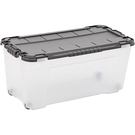 Boîte de rangement rectangulaire block'it 80l transparent - 5five (1/5)