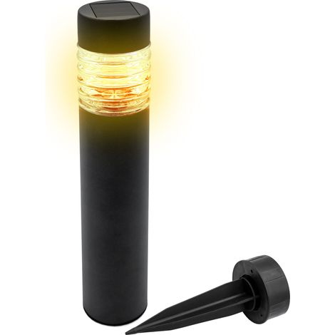 Edelstahl Solar Gehwegleuchte 42 x 8 cm - anthrazit - Garten Wegeleuchte warm weiß
