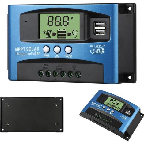 Contrôleur de charge solaire MPPT 40A – Efficacité 99,9% – Affichage LCD – Charge batteries 12V/24V – Décharge automatique