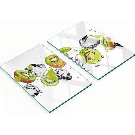 Tablas de vidrio decorativas multifuncionales para cocina, diseño de kiwi y agua, 2x40x52 cm. (1/5)