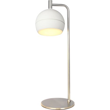 Lampada da tavolo a LED, lampada da scrivania, bianco nichel spazzolato, H 44 cm (1/5)