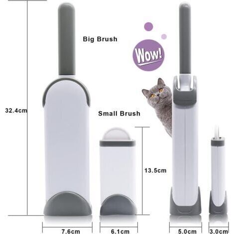 Brosse Anti Poils Animaux Chat & Chien, Brosse de Nettoyage Magique Réutilisable Enlève Poils