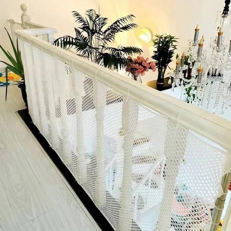 Filet de protection d'escalier, pour enfant, 0,5 cm, filet de sécurité pour bébé, animaux de compagnie, polyester extra résistant, 0,9 x 3 m, 4,5 m/6 m, blanc, 0,9 x 6 m (1/5)