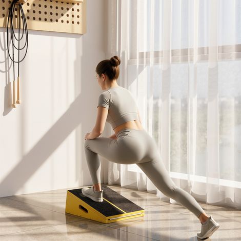 Tabla inclinada SPORTNOW para ejercicios de alivio, 4 ángulos ajustables, antideslizante, de madera. (1/5)