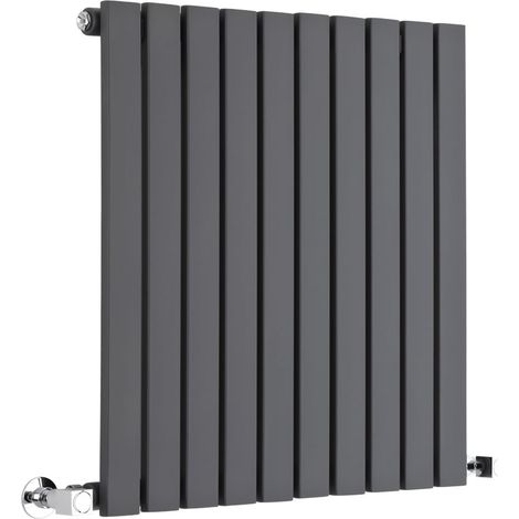Milano Capri Anthracite Horizontal Single Flat Panel Radiator - 635mm x 590mm (1/5)