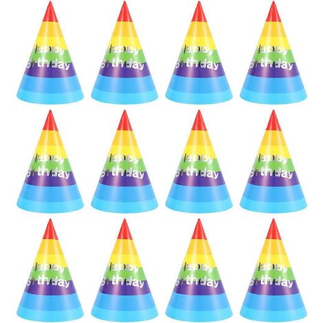 50 pièces de coiffes triangulaires arc-en-ciel pour fête d'anniversaire d'enfants (25 pièces LH-MZ059, 25 pièces LH-MZ057) (1/3)